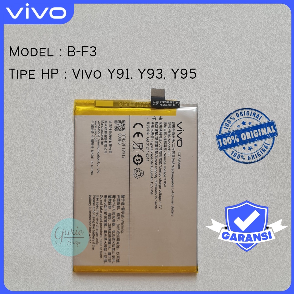 BATERAI BATTERY BATRE VIVO Y91 Y93 Y95 BF3 B-F3 ORIGINAL