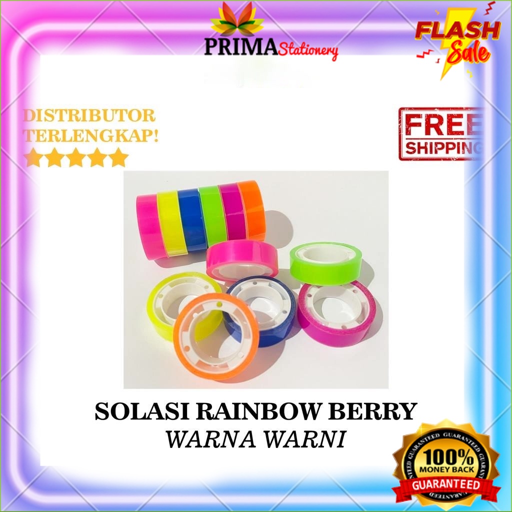 

Solasi Rainbow Berry - Isolasi Solasi Selotip Warna Warni Motif