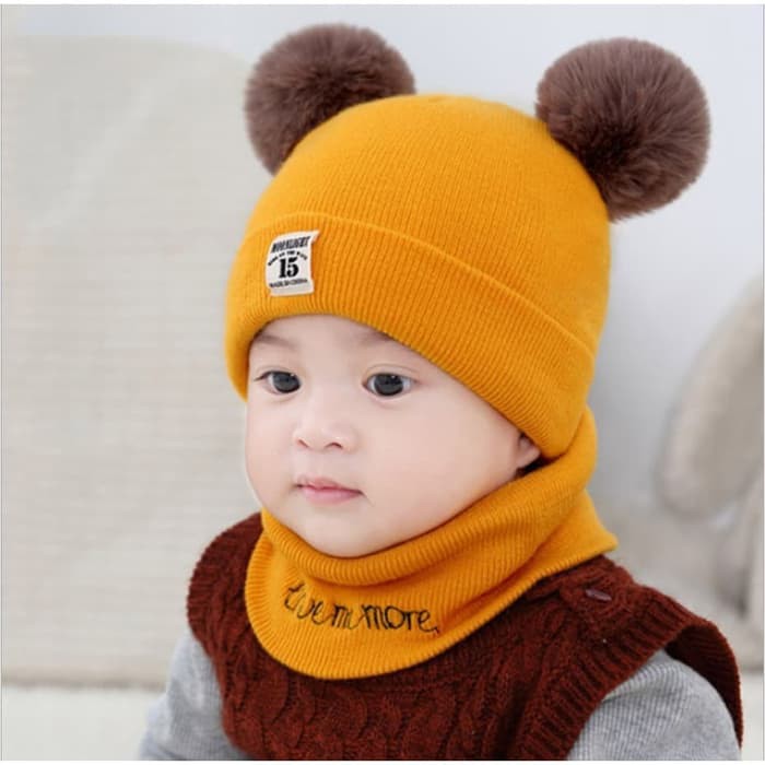 Topi Bayi Unisex / Topi Anak LOVE ME MORE / Topi Kupluk Bayi Bahan WOL Tp25