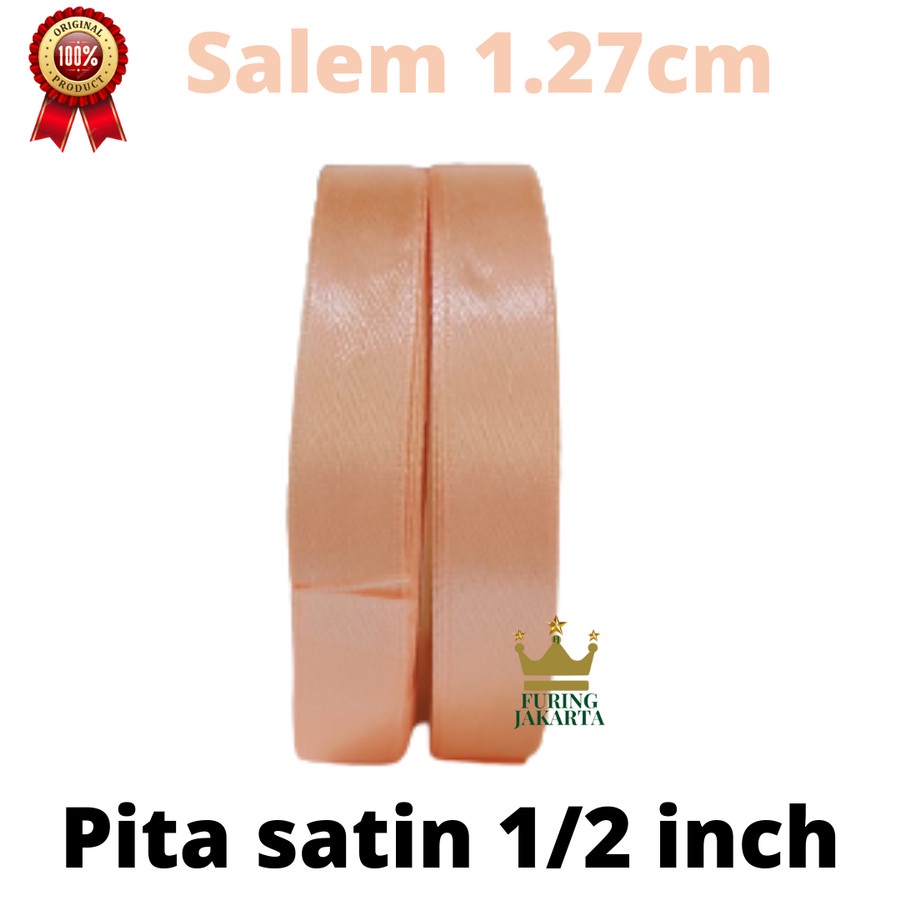 

Pita satin Salem 1,2 inch 1.27cm Pita kado Pita bucket bunga Per roll - salem 1.2inch