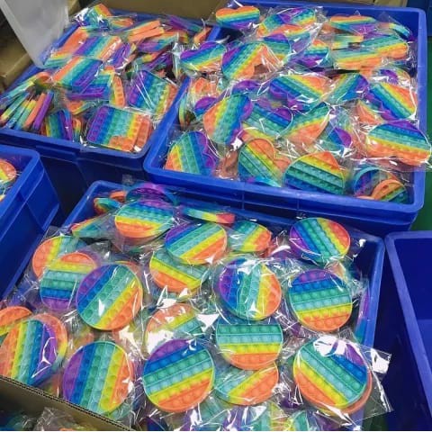 ♥TMALL88♥ POP IT RAINBOW / fidget push Pop Its Fidget Toy Push bubble kids-8