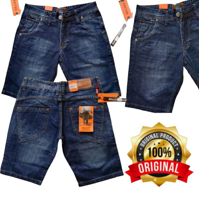 CELANA JEANS PENDEK PRIA ORIGINAL HUGO BLESS// CELANA JEANS PRIA DISTRO// CELANA JEANS COWOK