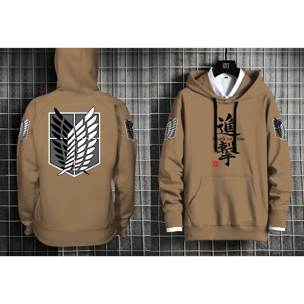 Hoodie Attack on Titan / Hoodie Anime / Jaket Pria |  Yu Taka