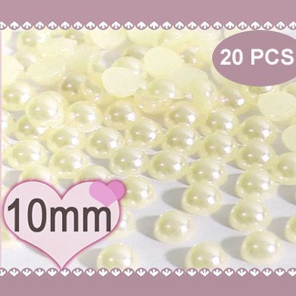 DEKORASI SLIME / CLAY / NAIL ART PEARL ROUND 10MM / 8MM / 5MM KUKU KUTEK