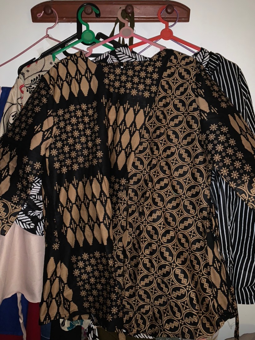 Tey-17 Batik Wanita Asj Sa Hrb026 Kenongo Kemeja Tosca Pendek