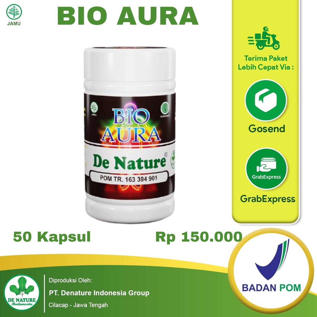 Kapsul Bio aura De Nature - Obat Anti Stress Kewibawaan Dan Kecerdasan Pembuka Aura Positif Bisa COD