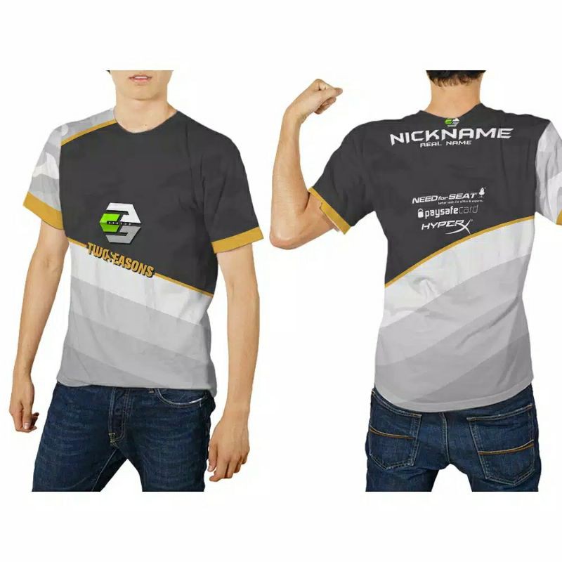 Kaos Laki-laki Kaos Wanita Jersey Gaming E-sport Custom Full Print