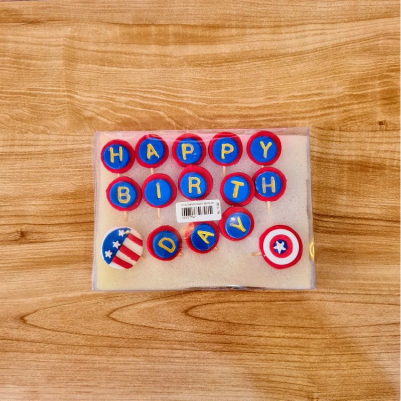 

Gumpaste Kembang Gula Karakter HBD Happy Birthday Captain America
