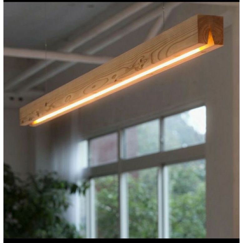 Lampu kayu gantung/pendant minimalis modern