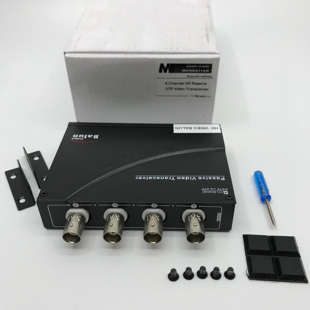 Manhattan - Video Balun HD 4 Channel Passive UTP Video Transceiver