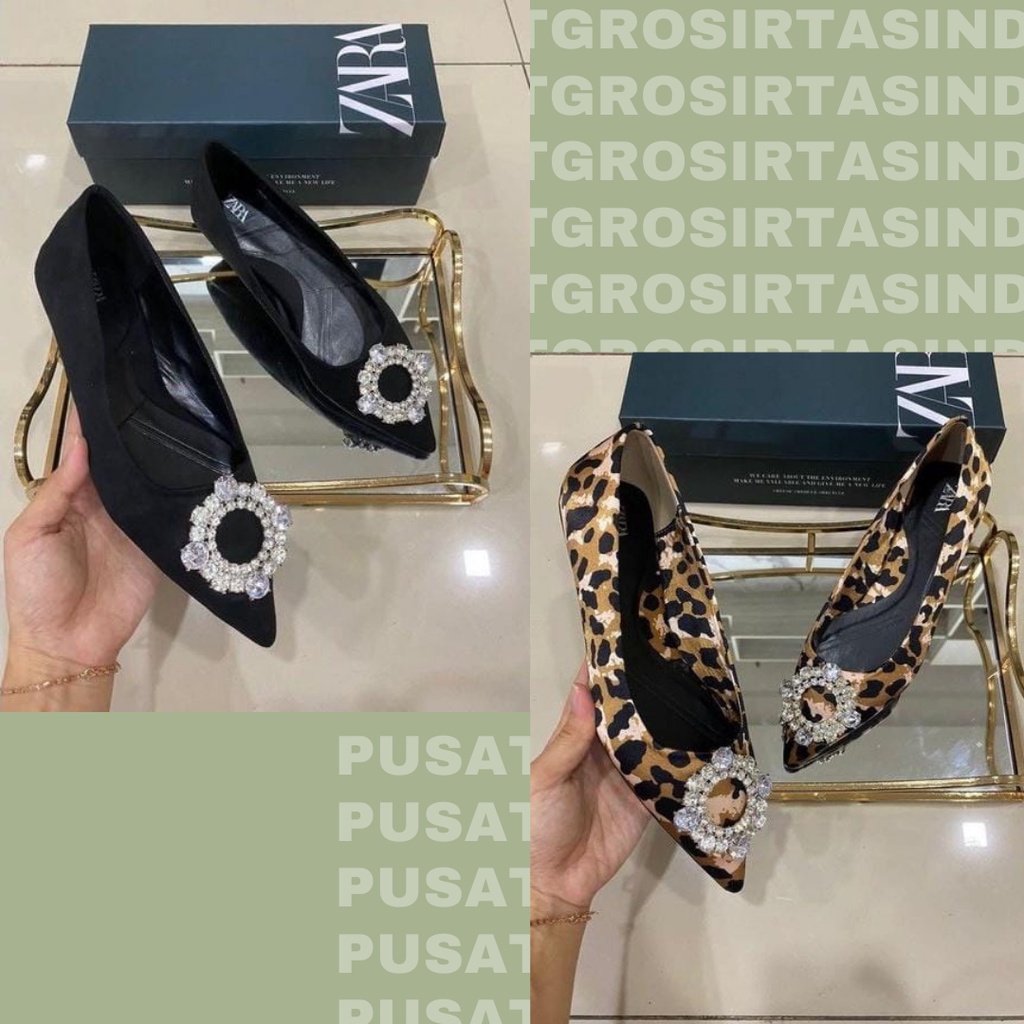 SEPATU WANITA ZS-3506 EMBELLISHED BALLET FLAT