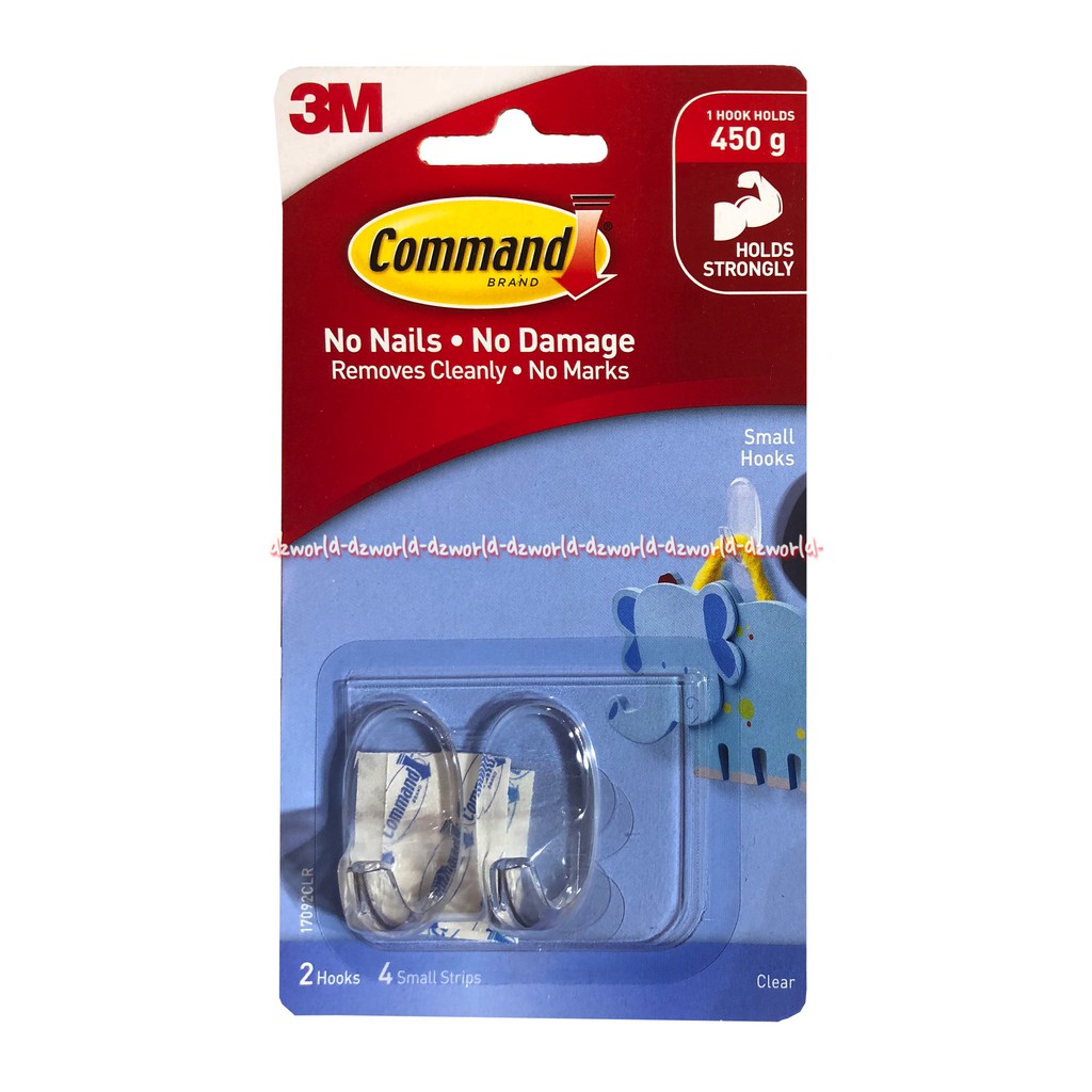 3M Command No Nail Hook Gantungan kecil Double Tip Isi 2 Small Hook