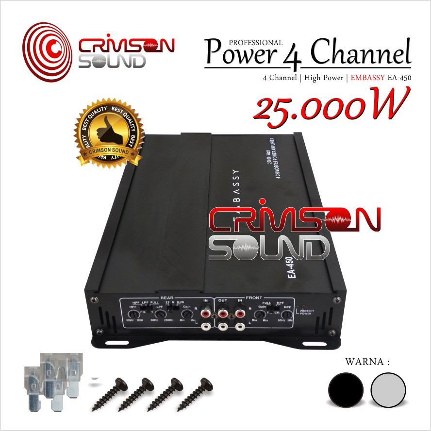 Power Mobil 4 Channel Embassy Ea 450 25000 Watt Shopee Indonesia