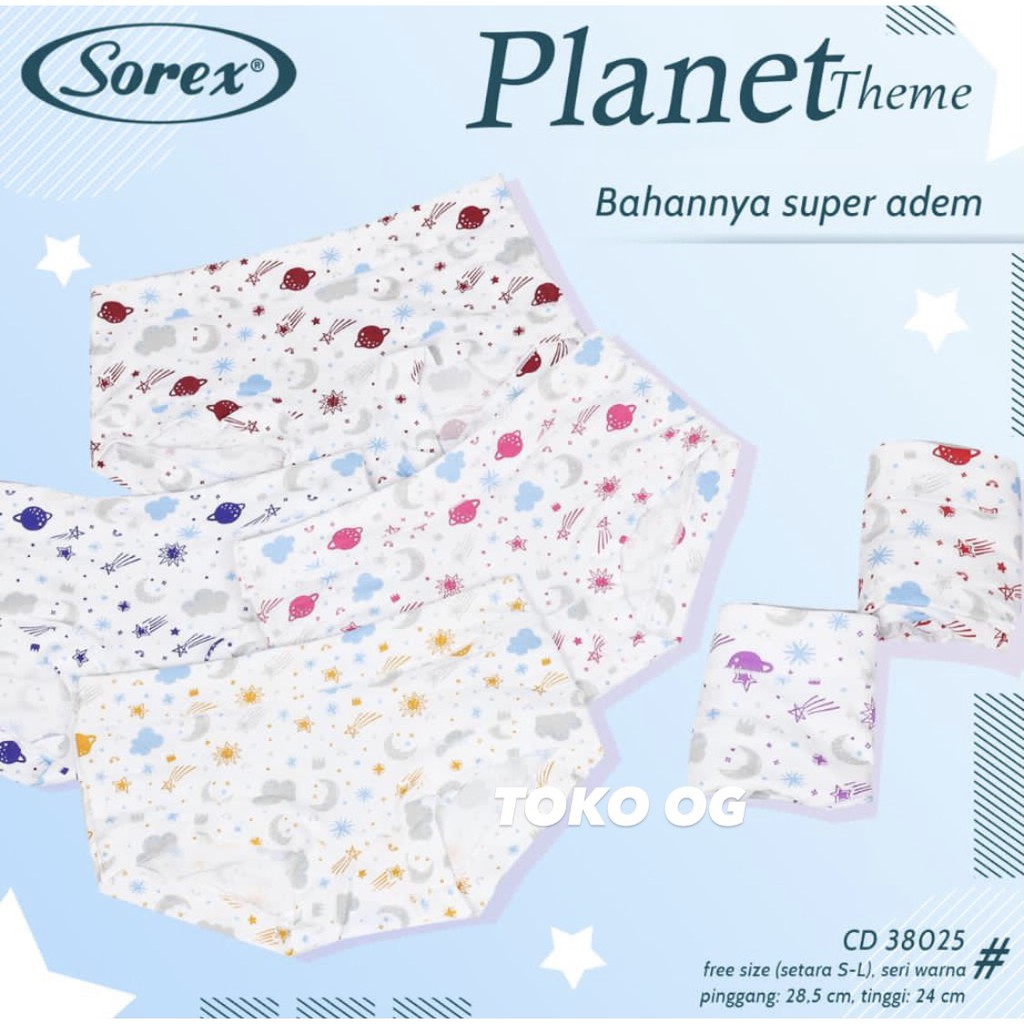 CD SOREX REMAJA/ ABG / ANAK CELANA DALAM SOREX 38025 38027 38029 MOTIF CANTIK FIT S M L TERBARU PLANET THEME