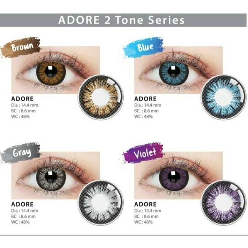 Softlens ADORE Living Color  by IRISLAB 14.4 MM Soflen Soflens Softlen LC ADORE 14.4MM Normal Softlense Warna