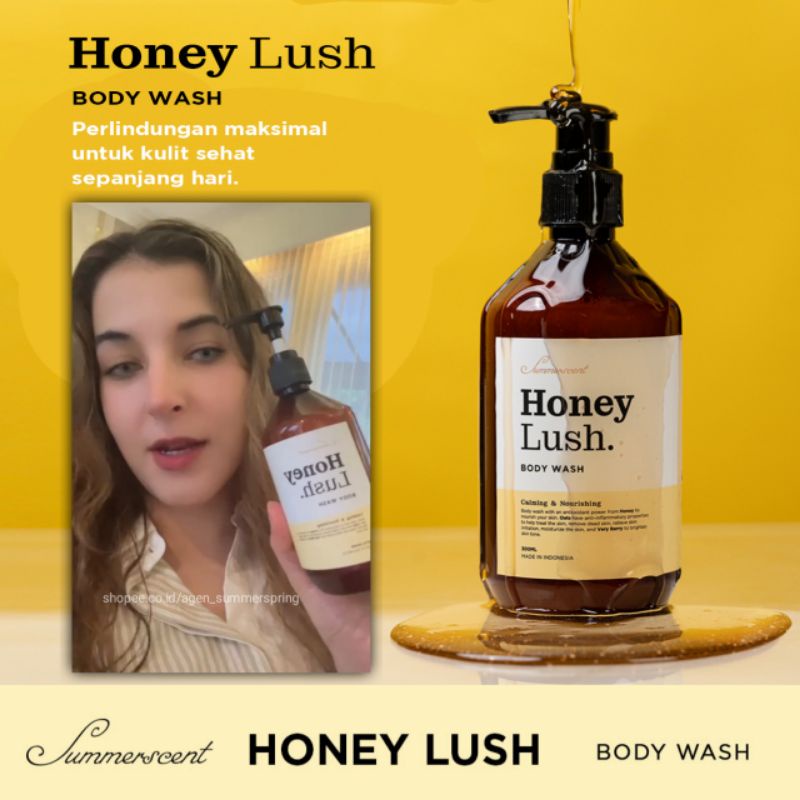 Honey Lush Body Wash Summerscent 300ml Sabun Mandi Cair BPOM Free Bubblewrap