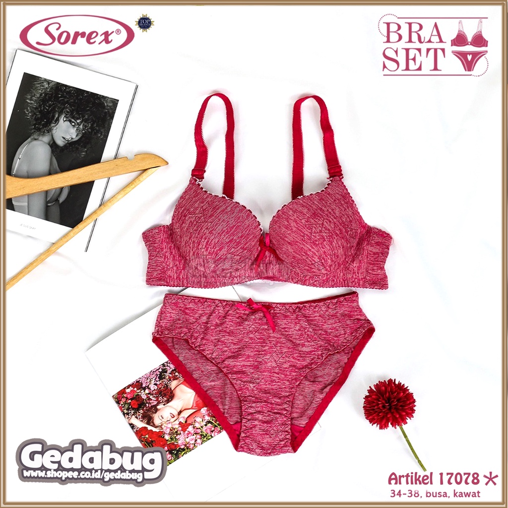 Bra Set Sorex 17078 | Bra Busa Kawat Kancing 3 | Bra + CD Dewasa