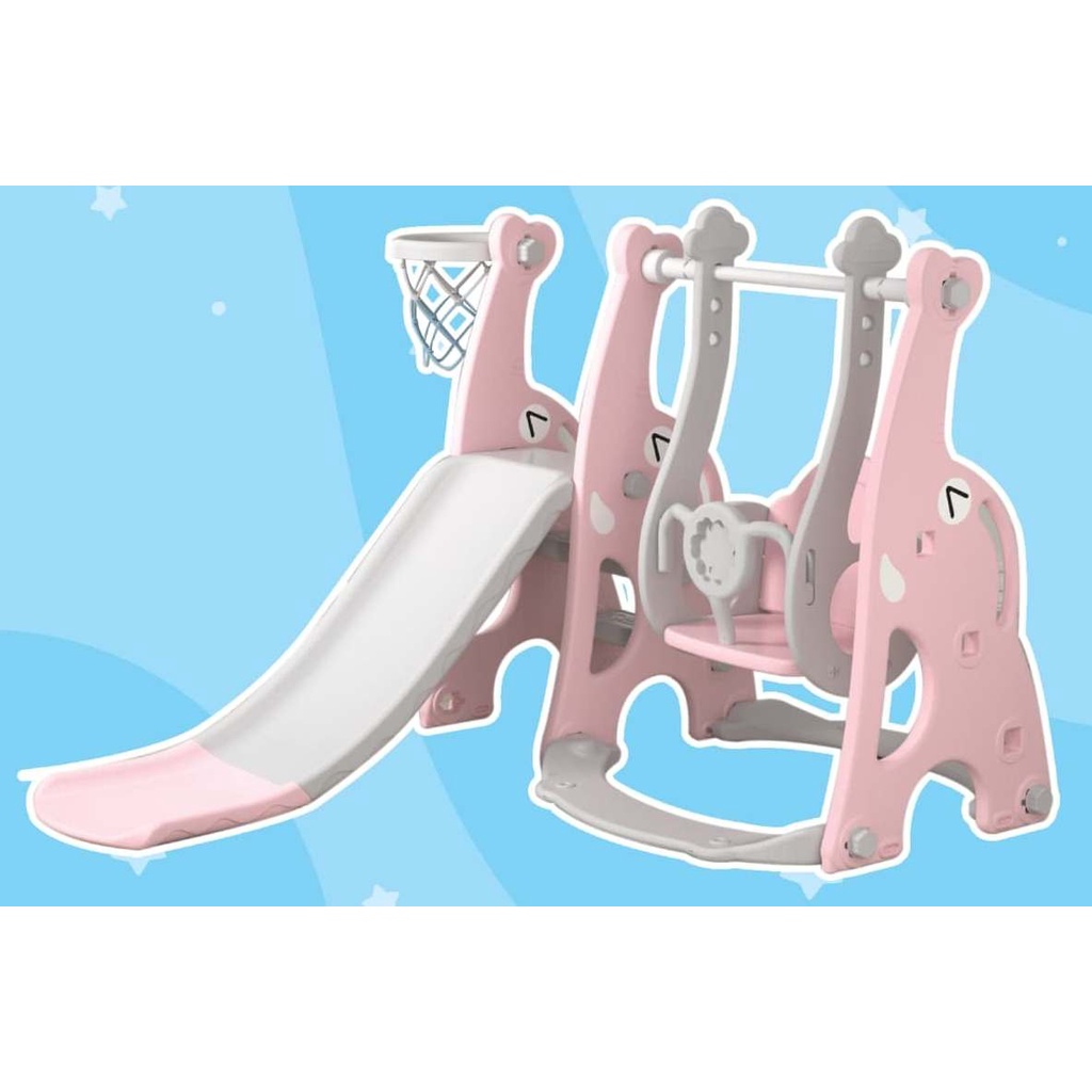 Happy Play Rocket 4 in 1 Softplay Slide Swing Basket Musik wm 19011 4in1 Perosotan Ayunan Anak Murah
