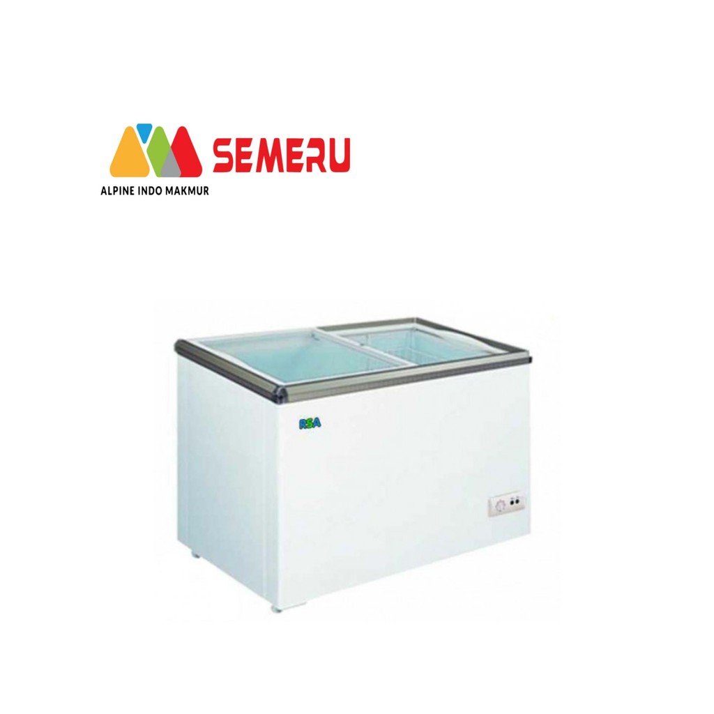 RSA SLIDING FLAT GLASS FREEZER 288 L XS-320 (KHUSUS MAKASSAR)