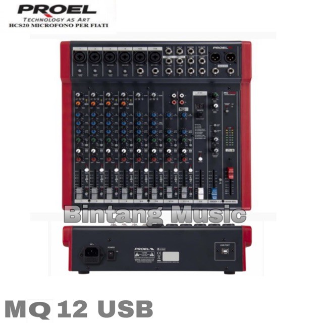 Promo Harga Murah  Mixer Proel MQ 12 USB Original 12 Channel With FX