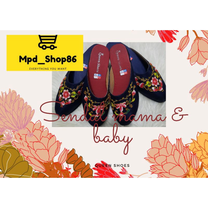 sendal sulaman benang emas anak khas minang kabau / padang