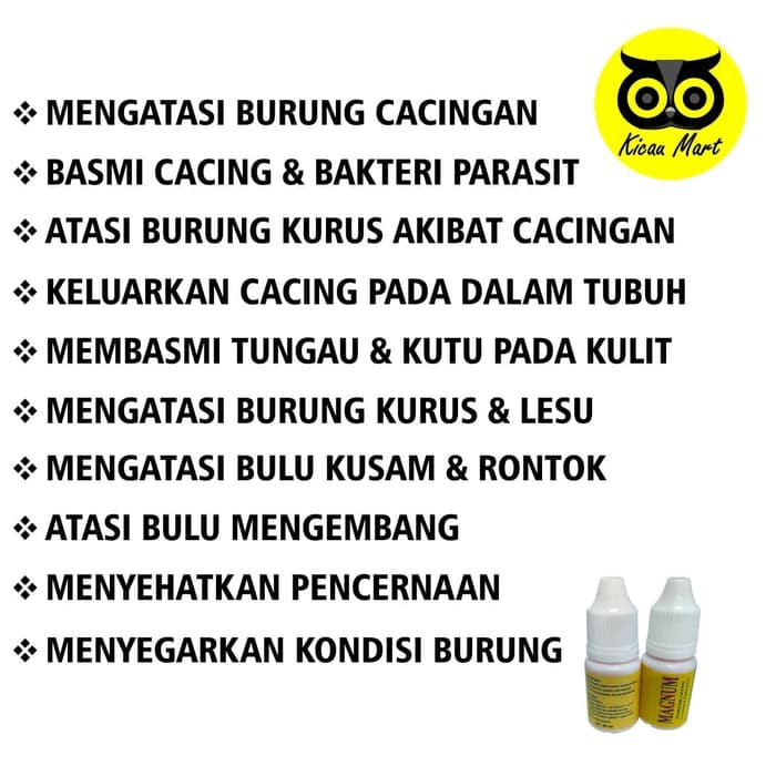 Obat Burung Magnum Aristol Atasi Cacingan Kurus Nyilet Lesu Dada