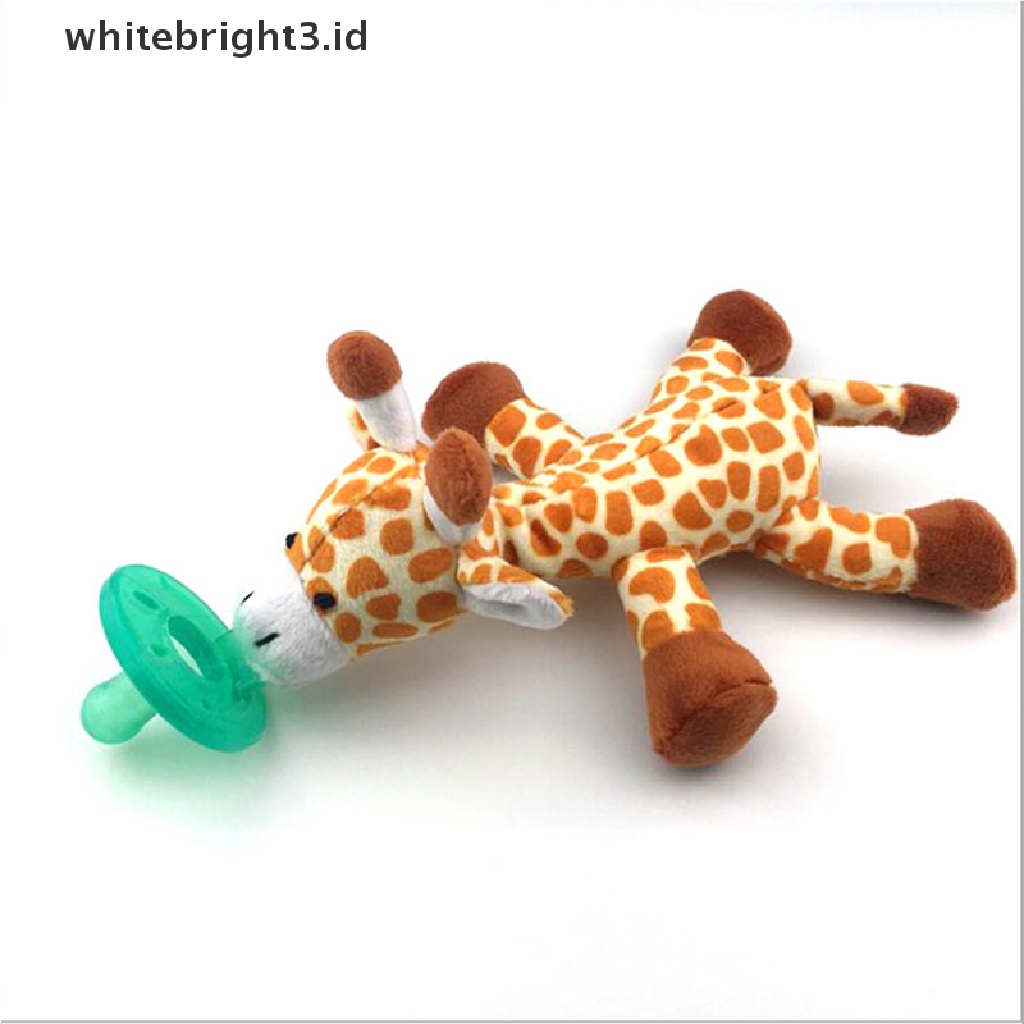 (whitebright3.id) Empeng / Dot Silikon Aksen Boneka Plush Jerapah BPA Free Untuk Bayi