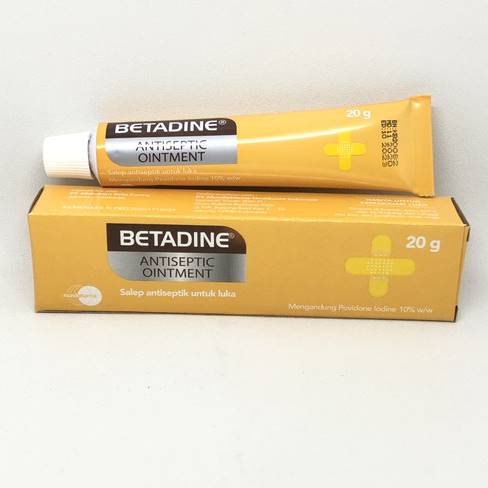 Betadine Antiseptic Ointment Ukuran 20 Gr - Salep Luka Antiseptik Mencegah Infeksi 20gr - Untuk Luka Bakar, Terpotong, Sunat, Tergores, Dll Oinmen Ointmen Ointmen