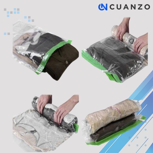 Tas Travel Organizer Plastik Vakum Kompresi 1 PCS / Kantong Vacuum Press Baju Travel / Plastik Vakum