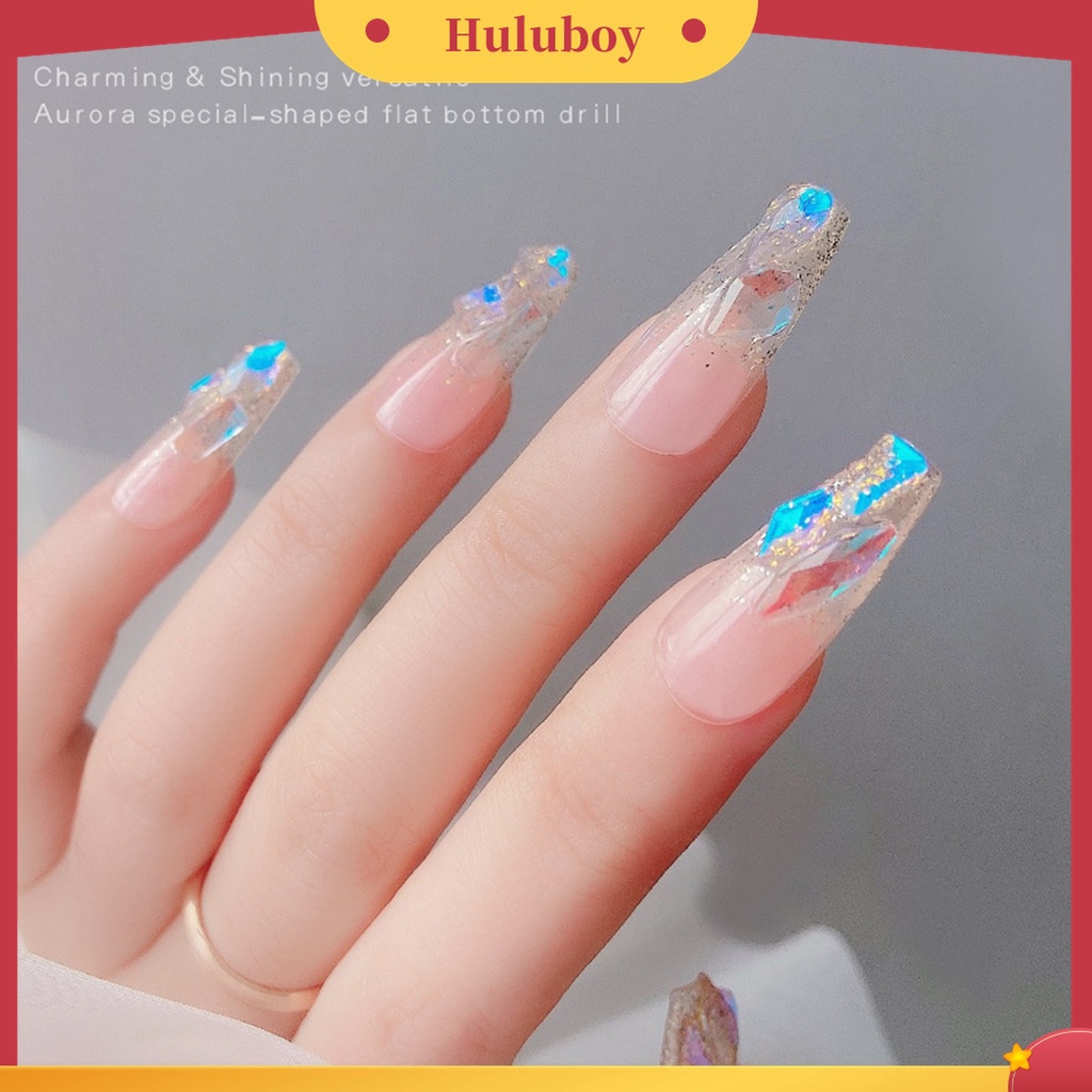Huluboy Huluboy♡ 100 Pcs / Set Batu Berlian Imitasi 3D Bentuk Irregular Aneka Ukuran Untuk Dekorasi Manicure