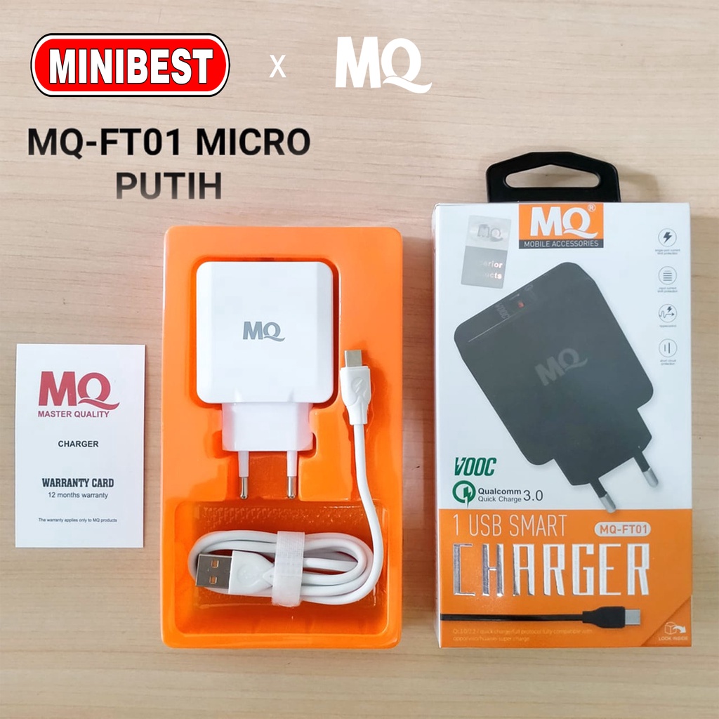 MB ORIGINAL Charger Qualcomm 3A 18W QC 3.0 with Cable Fast charge Quick Charger Original MQ FT02