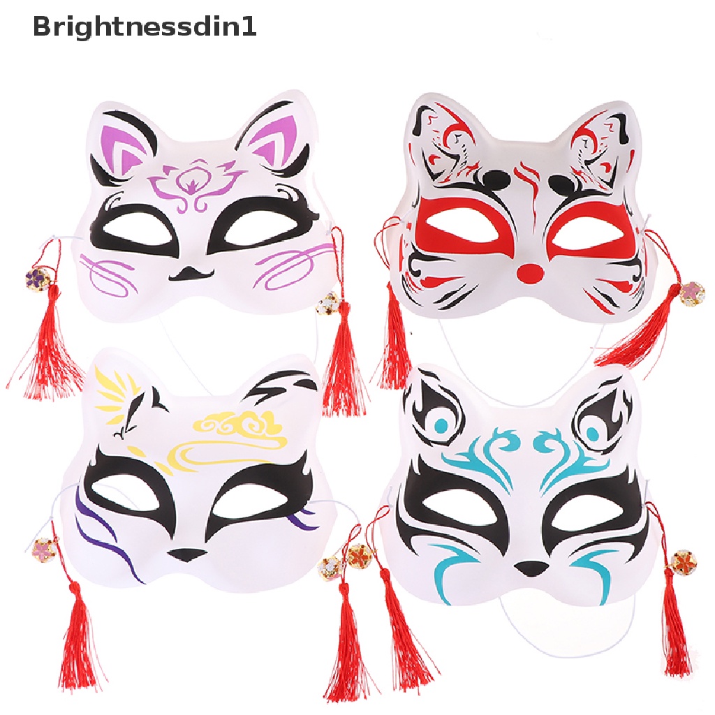 1 Pc Masker Setengah Wajah Desain Anime Rubah Kucing Untuk Alat Peraga Pesta Cosplay