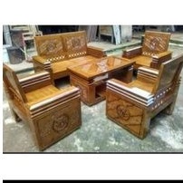 Set kursi tamu bahan kayu jati + busa dudukan khas jepara