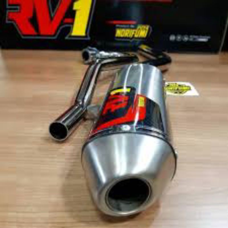 Knalpot NORIFUMI RV1 Evo hitam FULLSET (DIJAMIN PNP) KLX 150 DTRACKER CRF 150,