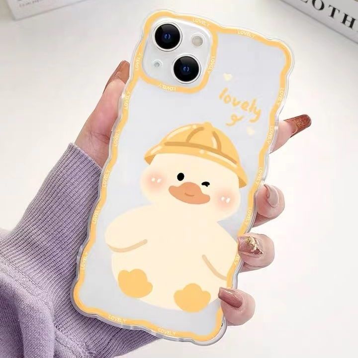 Soft Case Bahan TPU Desain Bebek Untuk Iphone 13 12 Mini 11 Pro X XR XS Max SE 2020 6 6S 7 8 Plus