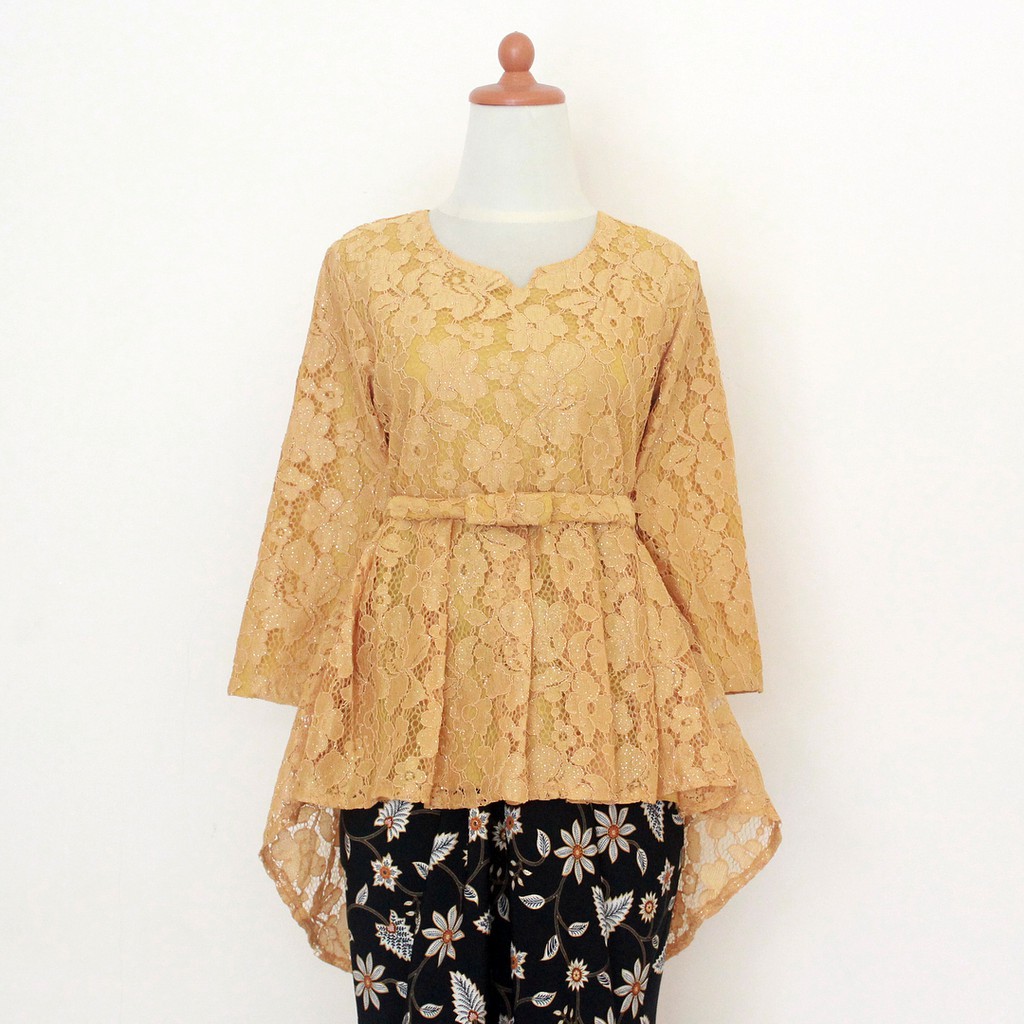 Kebaya Modern Atasan Brukat Aira / Kebaya Aurora Brokat Gold Dan Pilihan Warna Lain