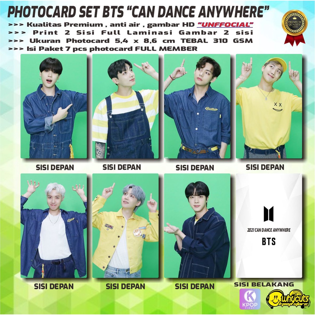 PHOTOCARD FULL SET KPOP PREMIUM BTS / WEBTOON 2021 / FESTA 2021 / CHUSEOK 2021 / LIFE GOES ON MV / ESQUIRE 2020 / CAN DANCE ANYWHERE / FULL PRINT 2 SISI LAMINASI GLOSSY ISI 7 PCS