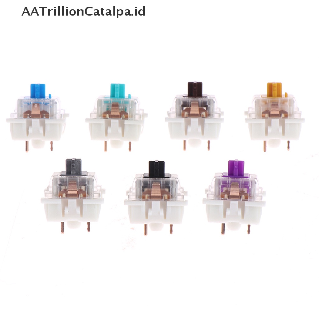 Aatrillioncatalpa 10Pcs / lot outemu mx keyboard Mekanik 3 pin Warna Hitam / Biru / Coklat