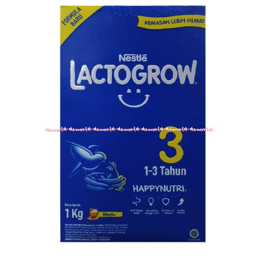 Nestle 1kg Lactogrow 3 Rasa Madu Susu Formula 1-3tahun lactogen 3 Happy nutri Lacto Growth Susu Bubuk 1 Kilo