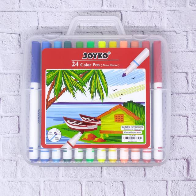 

Spidol 24 warna washable wipe clean joyko CLP 05