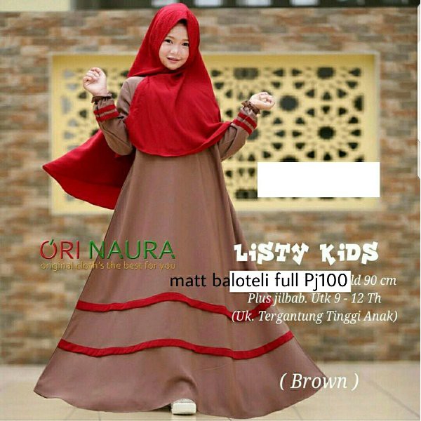 UNIK Baju anak gamis listy dusti ori naura full baloteli