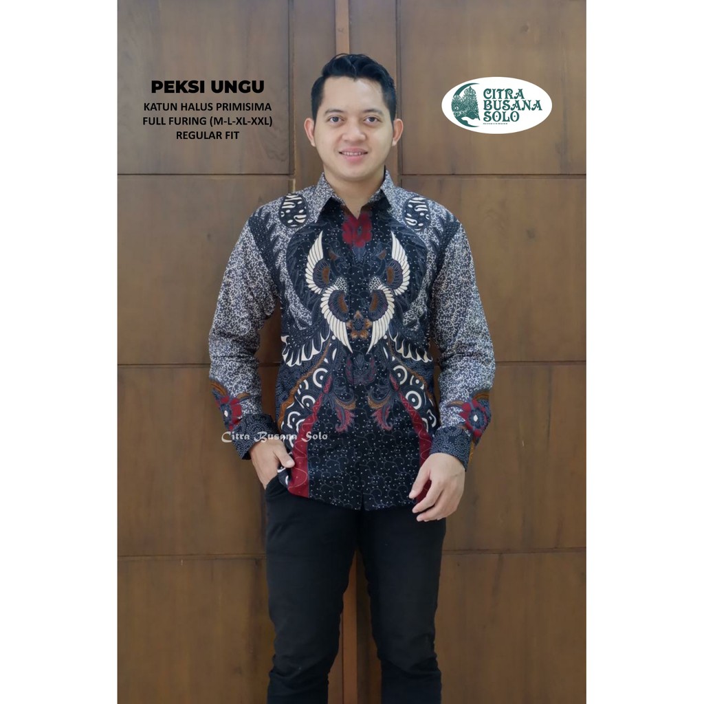 PEKSI UNGU Batik Pria Full Furing Bahan Katun Halus Primisima