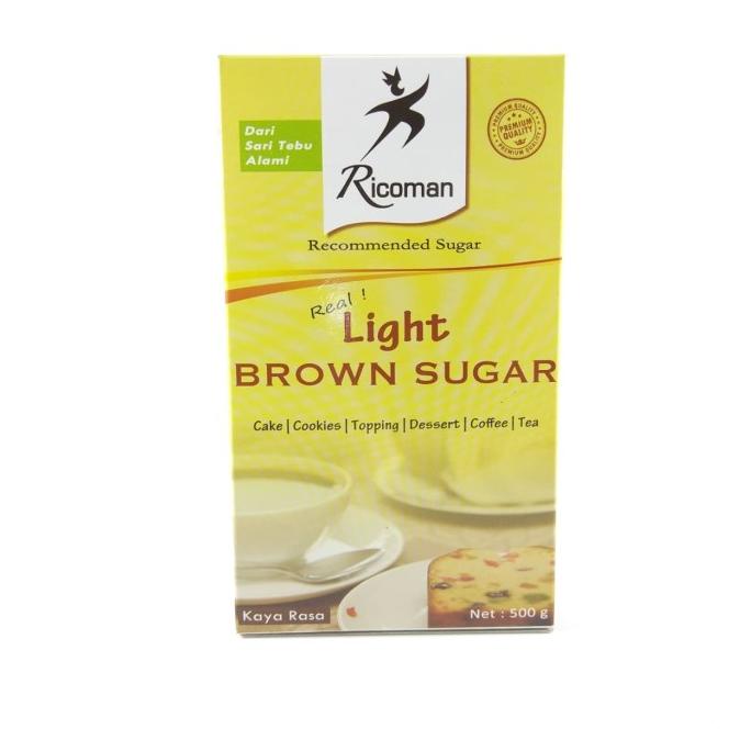 

Ricoman Light Brown Sugar 500gram Gula 500 gr fine textured