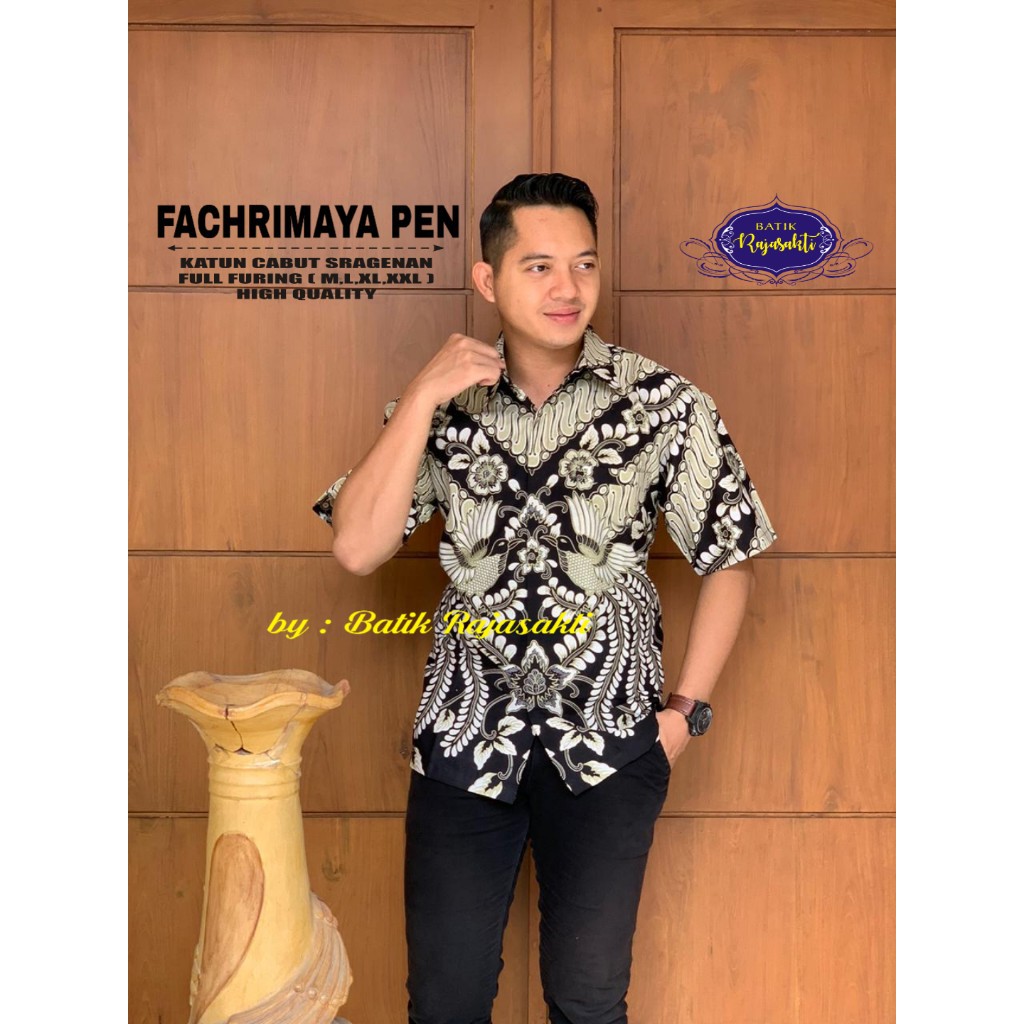 FACHRIMAYA RAJASAKTI KEMEJA BATIK SOLO PRIA LENGAN PENDEK LAPIS FURING ATASAN BATIK PREMIUM MODERN KATUN HALUS BAHUWIRYA  BANAMITRA BANAMITRA PUTIH BANGSAWAN BAYU PUTRA BERLIAN BIRU BHARATAYUDA BIMASENA BIRENDRA BIRU INDAH BRAHMAKERTA BRAHMAKERTA MERAH