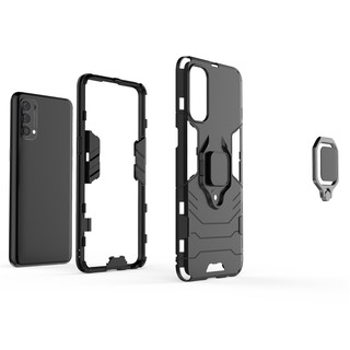 HP Oppo Reno4 Casing Hard Case Shockproof dengan Ring