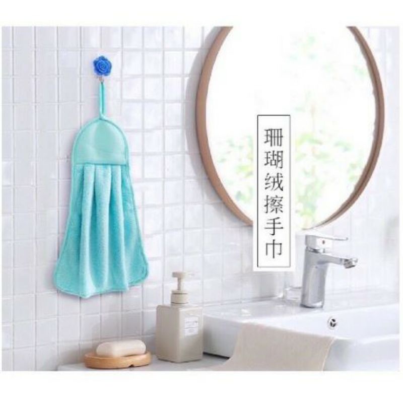 Kain Lap Tangan Polos Hand Towel Dapur / Handuk Gantung Wastafel Coral