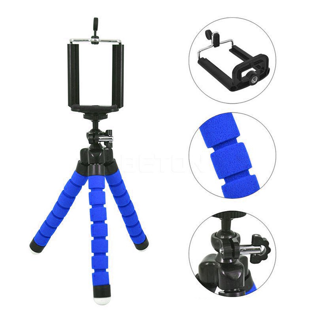 Tripod spider tripod kamera/Tripod handphone/tripod hp/tongsis  tripod/holder u tripod/tripod cotton-BIRU