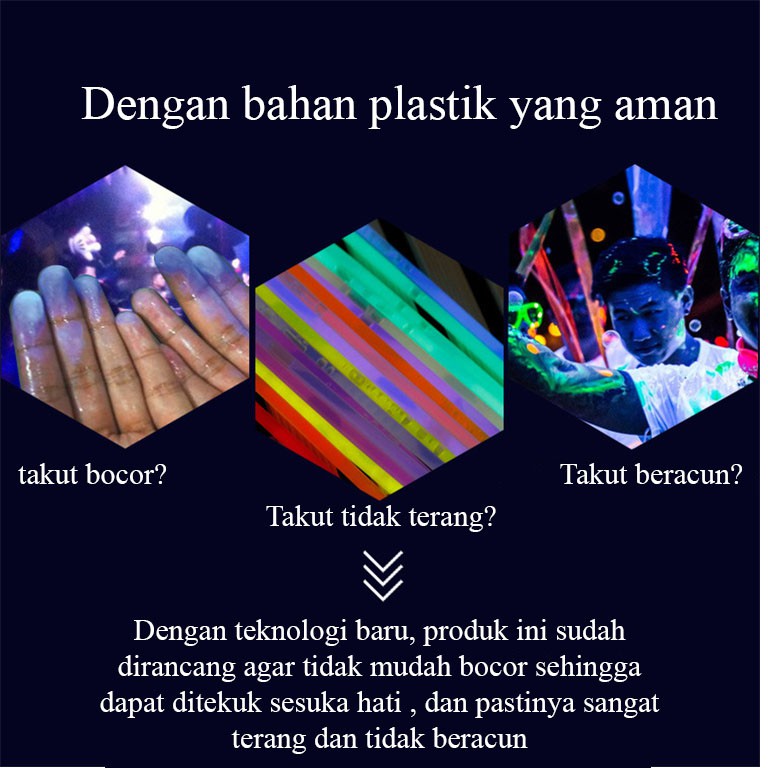 Glowing Stick Light Stik Glow Gelang Fosfor Konser Party 0.5 x 19.5 cm