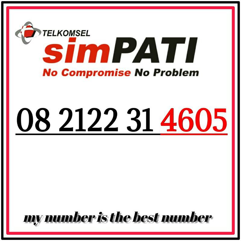 Kartu perdana nomor cantik telkomsel simpati 08 2122 31 4605 AGUS AGOS