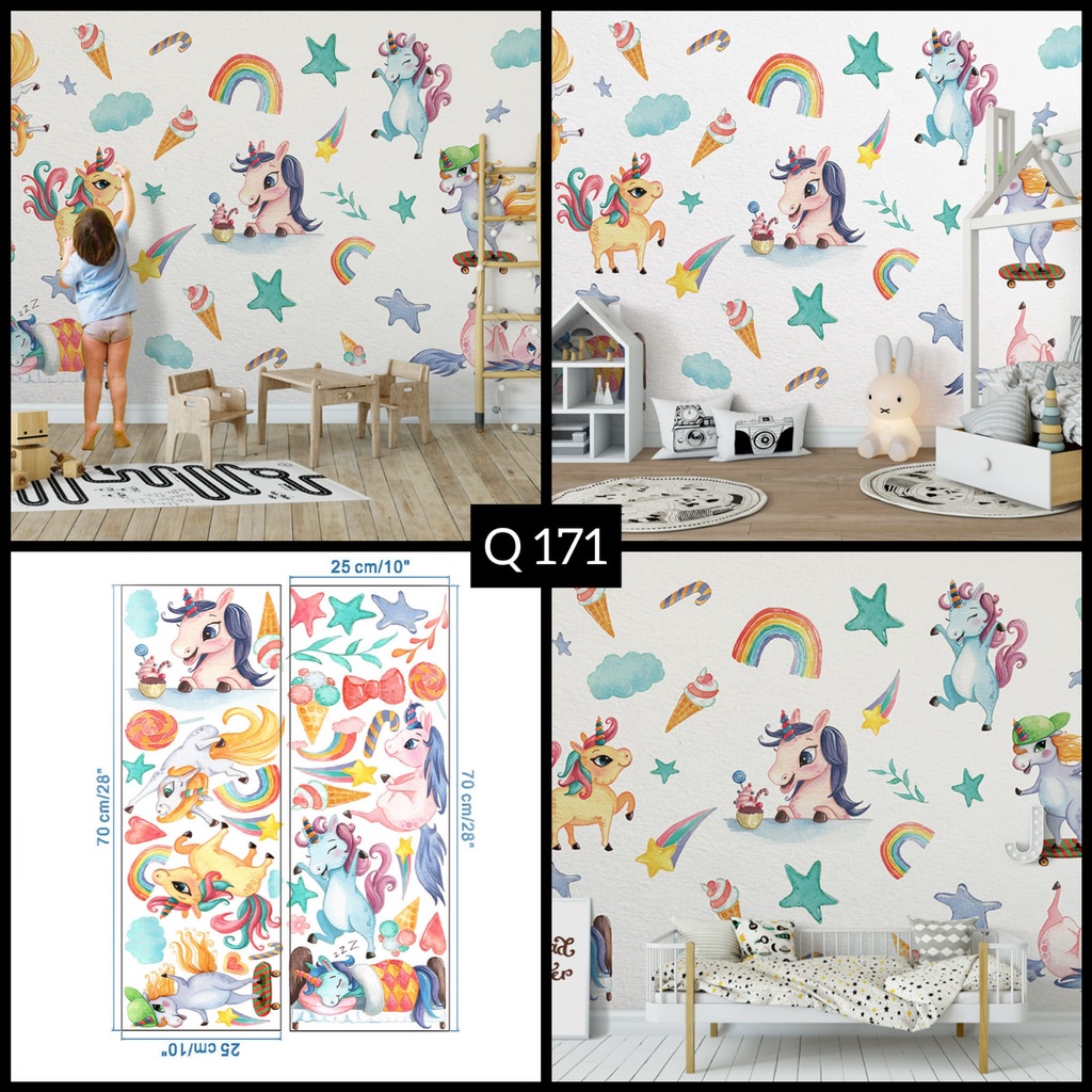 P1 WALLSTICKER WALL SETIKER STIKER STICKER DINDING MY LITTLE LITLE KUDA PONY PONI UNICORN TEMPELAN WALLPAPER WELPAPER WALPAPER HIASAN DEKORASI DECOR RUMAH RUANG KAMAR TIDUR ANAK ANAK COWOK CEWEK COWO CEWE PREMPUAN HIASAN TEMBOK ANIMAL KERETA LUCU KEKINIAN